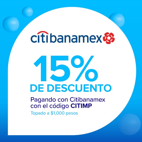 ¡15% de descuento adicional al pagar con Citibanamex del 23 al 30 de Agosto!