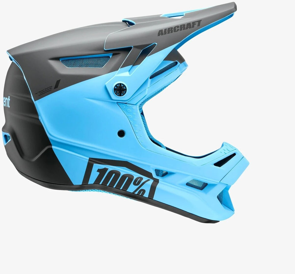 Casco 100% Aircraft Composite Light Blue Black – Import Bike México