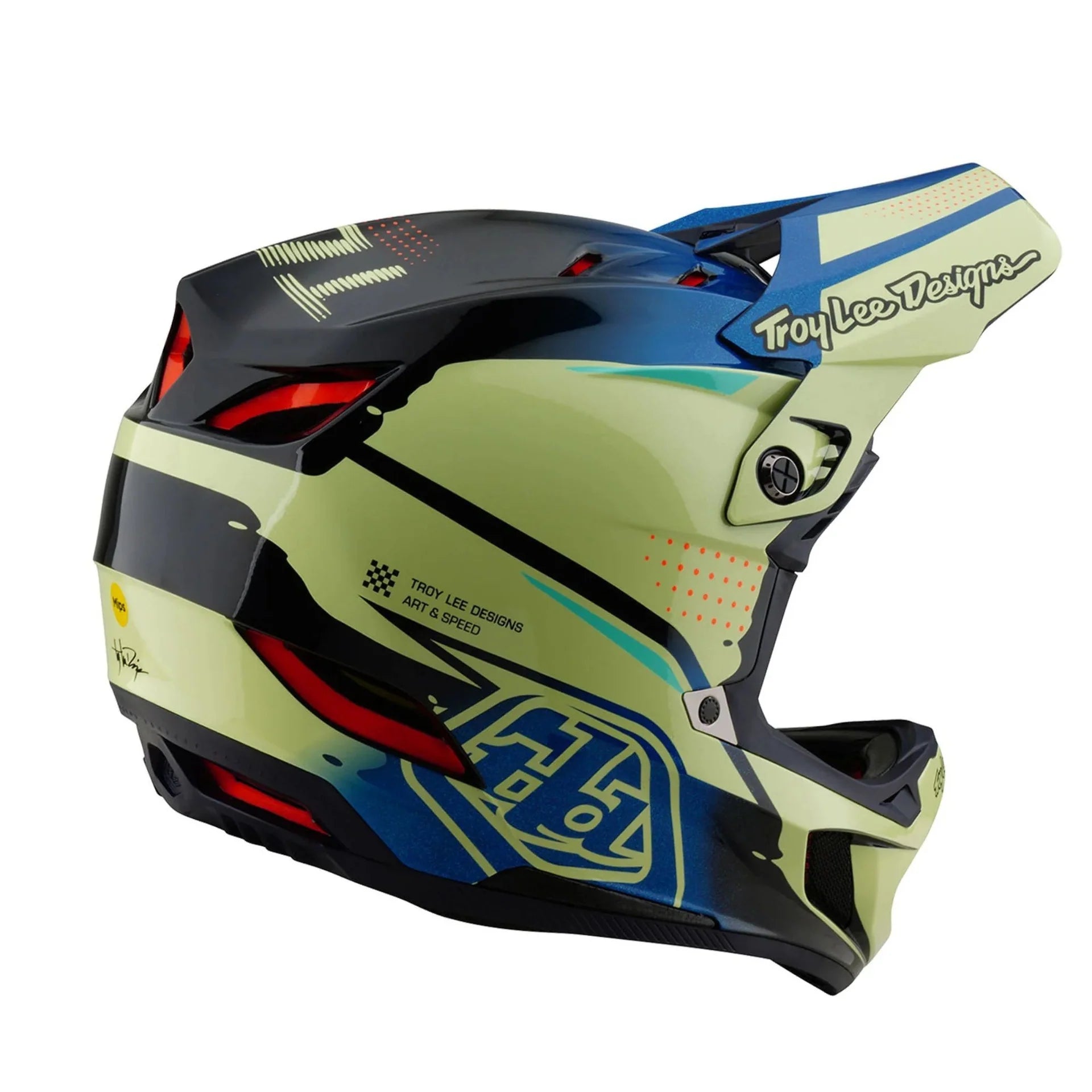 Casco Full-Face D4  Composite Drip Glo Yellow TROY LEE DESINGS