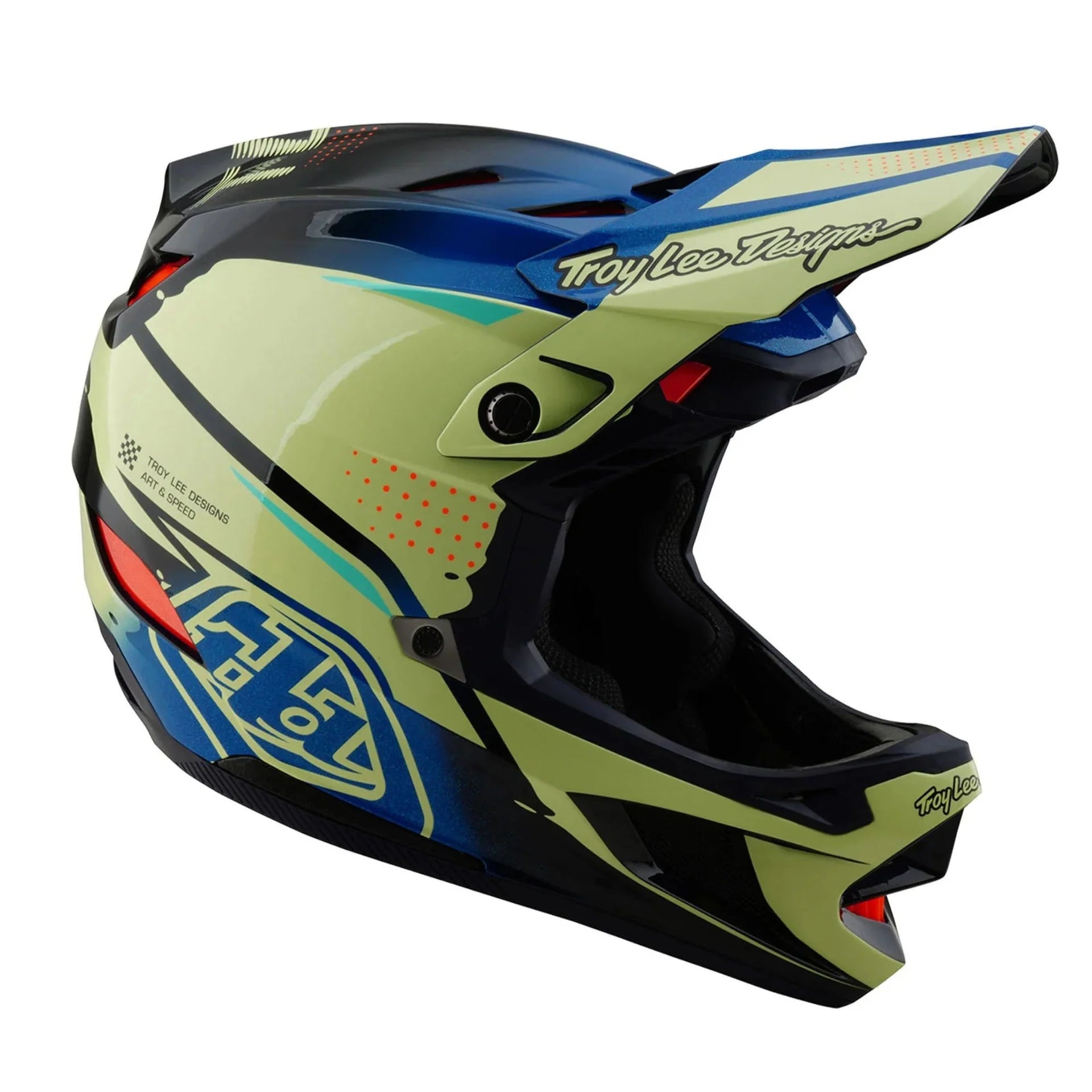 Casco Full-Face D4  Composite Drip Glo Yellow TROY LEE DESINGS