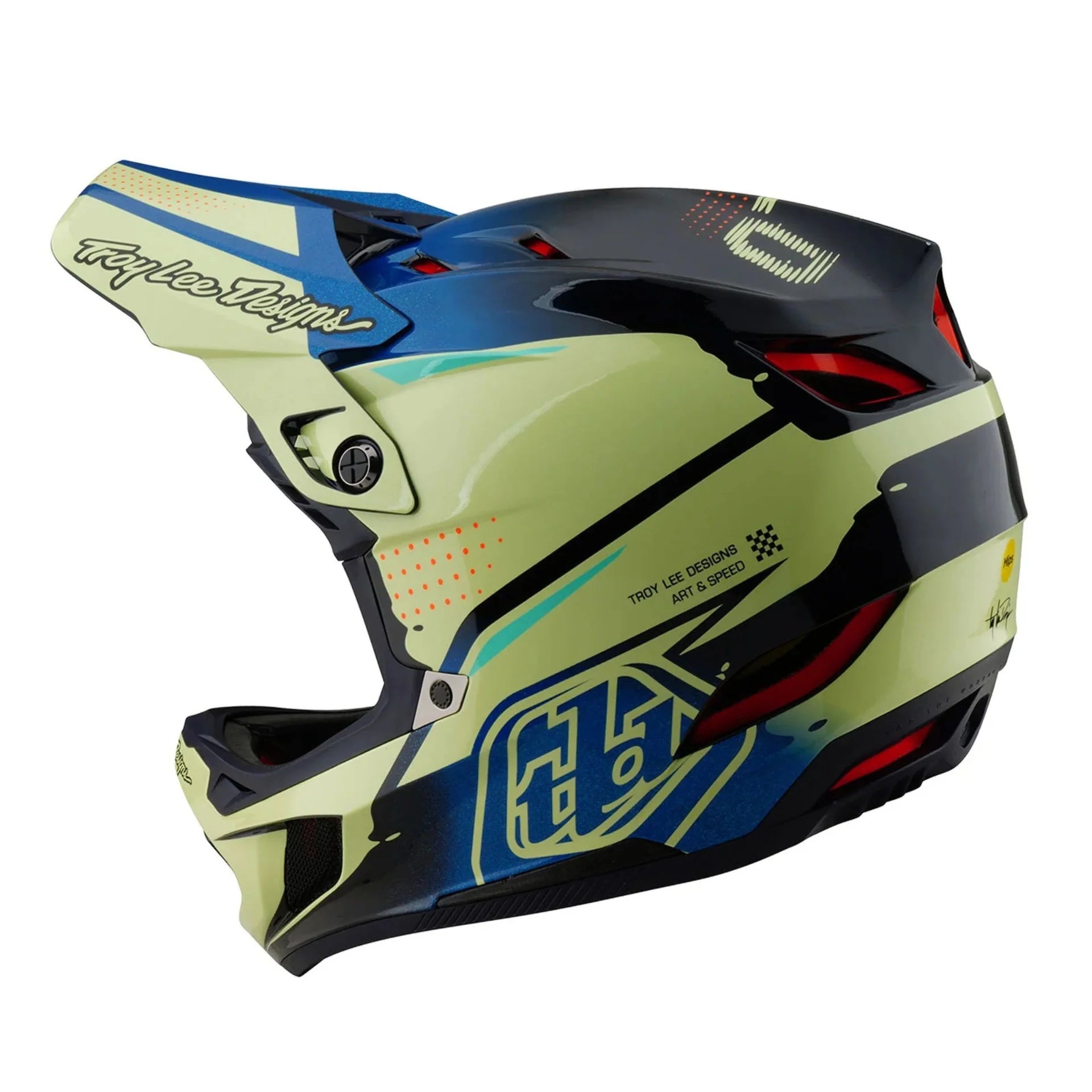 Casco Full-Face D4  Composite Drip Glo Yellow TROY LEE DESINGS