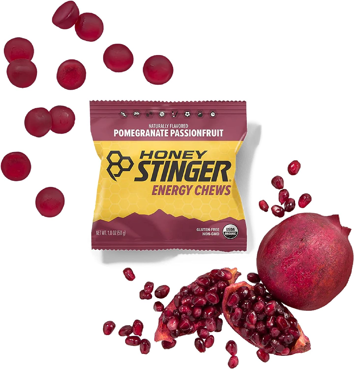 Honey Stinger Chews Pomegranate 50g