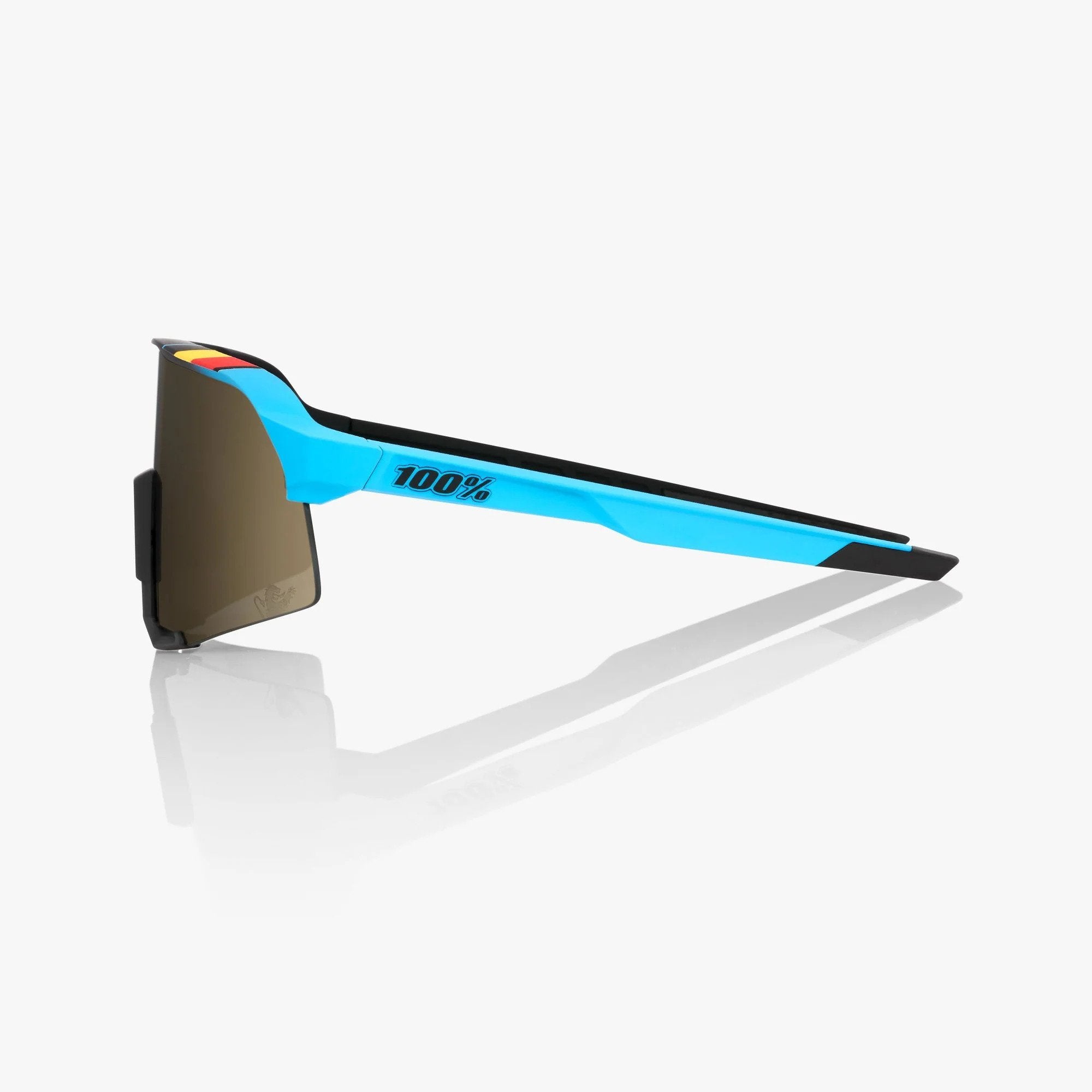 Lentes 100% S3 - BWR BLACK - SOFT GOLD MIRROR