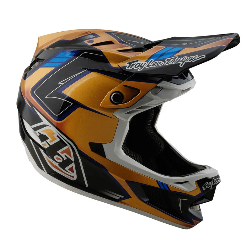 Casco Full-Face D4 COMPOSITE ROYALTY BLACK/GOLD TROY LEE DESINGS