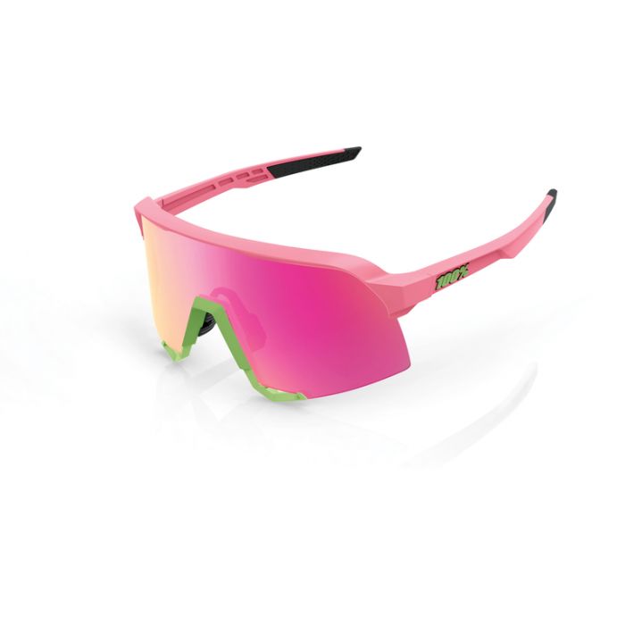 Lentes 100% S3 - MATTE WASHED OUT NEON PINK - PURPLE MULTILAYER MIRROR LENS