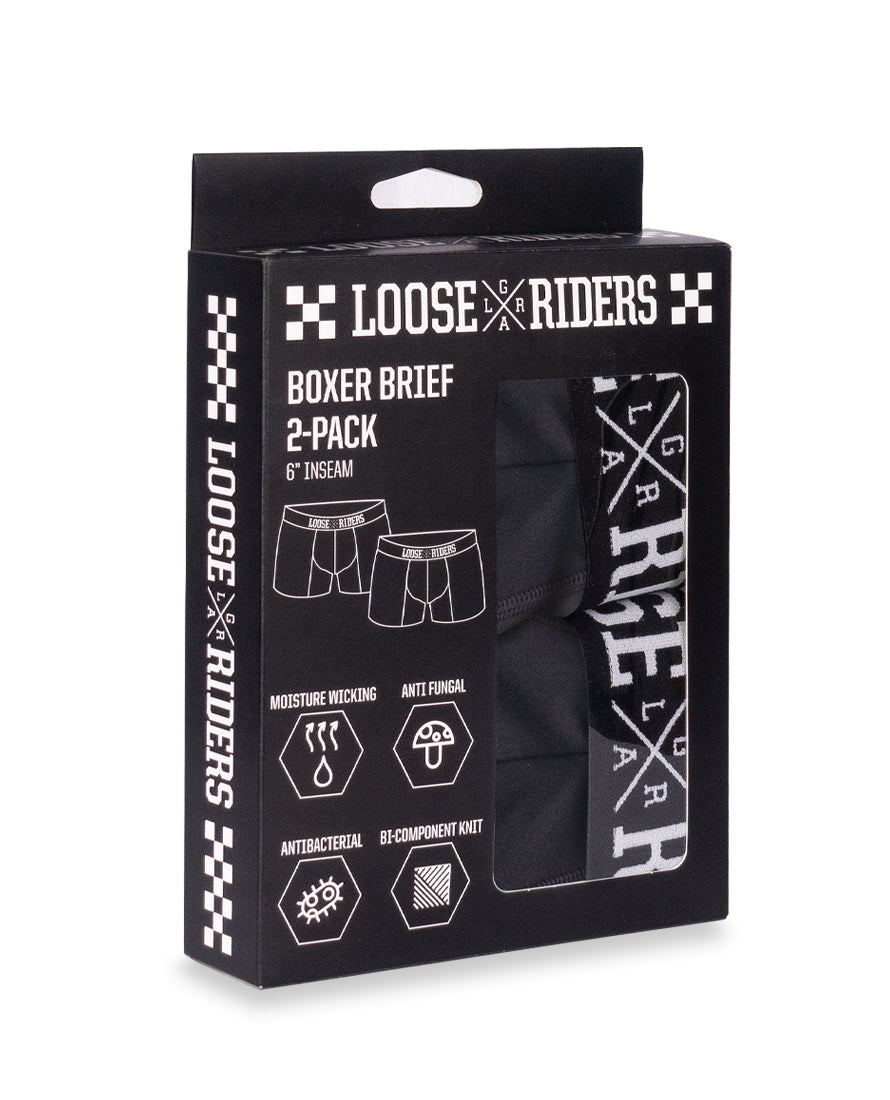 Boxer Loose Riders Brief Black paquete de 2