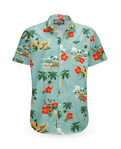 Camisa Woody Aloha Teal Riders - Party Shirt