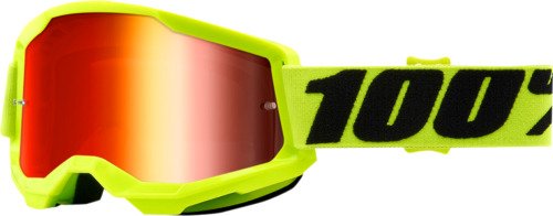 Goggles 100% Strata 2 Fluo Yellow Mirror Red Lens